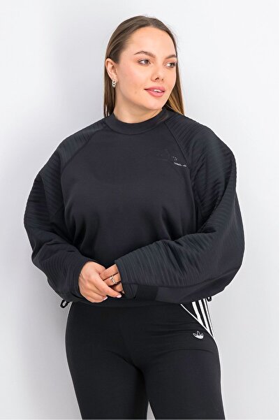 adidas سويت شيرت رياضي نسائي بأكمام طويلة للتدريب، أسود