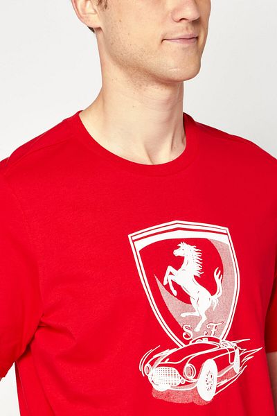Puma x Scuderia Ferrari Men Sportswear Fit Short Sleeves Running T-Shirt, Red