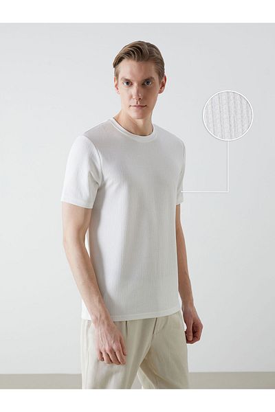 LC Waikiki Ανδρικό μπλουζάκι LCWAIKIKI Classic Crew με λαιμόκοψη κοντό μανίκι με στάμπα χτενισμένο βαμβακερό ανδρικό μπλουζάκι