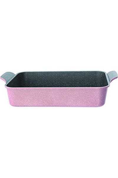 NEOFLAM ,Rectangular Ovenware,Medium,43*21.50cm,double integrated handle,Pink Marble Color.