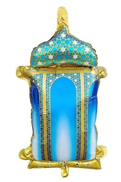 Bkmc Purple and Blue Foil Balloon with Ramadan Candil Figure 18 Inches