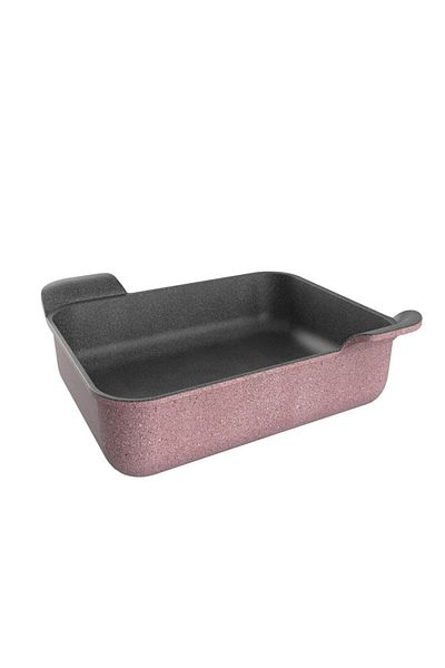 NEOFLAM ,Rectangular Ovenware,Large,32*40cm,double integrated handle,Pink Marble Color