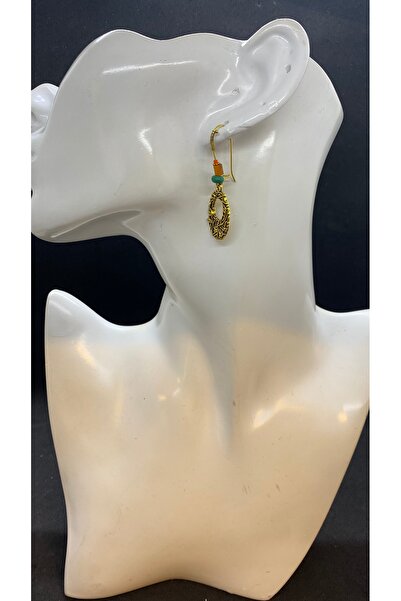 Porsuk Alternatif El yapımı etnik otantik tasarım pirinç küpe