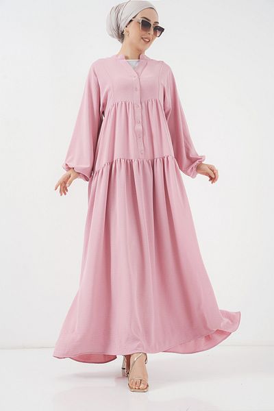 Bigdart 2527 Langes Hijab-Kleid für Damen – Puder
