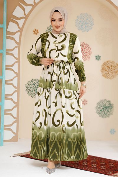 Neva Style Rochie hijab cu model kaki - 10208HK