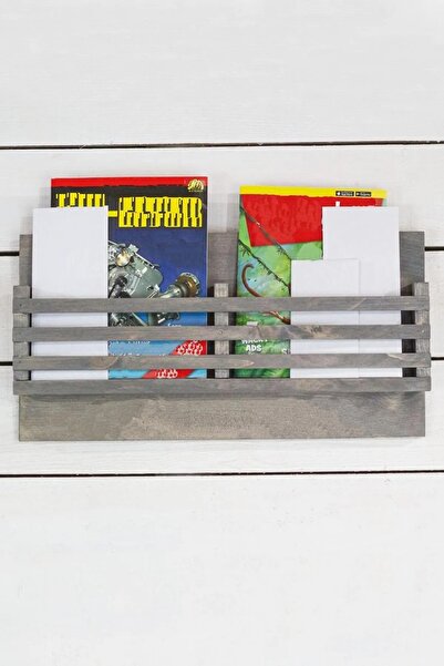 ELİOSA Masif Ahşap Kitaplık Dergilik Gazetelik Modern Duvar Rafı Dekoratif Mu...