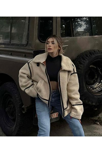 La Querta Μπουφάν Biker Model Lq Faux Fur