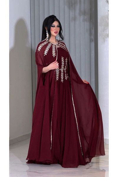 ZENABİYEM Zena Fashion Sprayed Stone Back Detailed Abaya Kaftan
