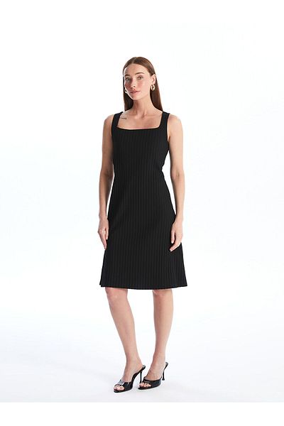 LC Waikiki Women's Square Collar Straight Dress