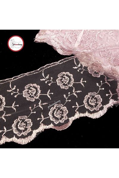 Gelincimherşey Powder Pink Color Lace Tulle Guipure for Home Dowry, Ornament