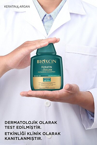 Bioxcin Keratin Argan İçeren Tüm Saç Tipleri İçin Onarıcı Şampuan 300ml x 4 Adet + 1 Adet 100ml Jel Hediye