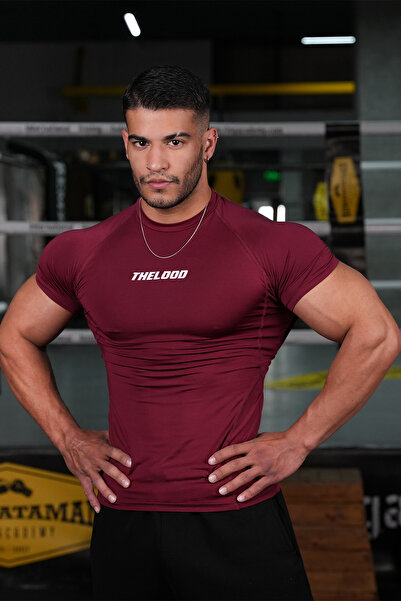 Thelood Bordo Kısa Kollu Compression Body Şekillendirici Tshirt