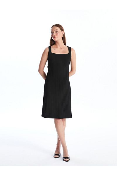 LC Waikiki Women's Square Collar Straight Dress