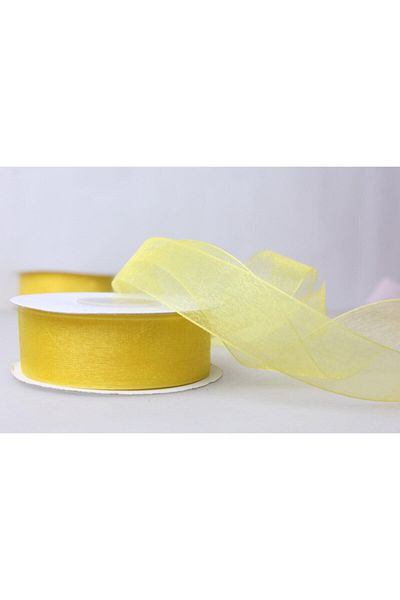 Hobigram Yellow Organza 23 Meters 2 cm Bundle Dowry and Special Day Gift