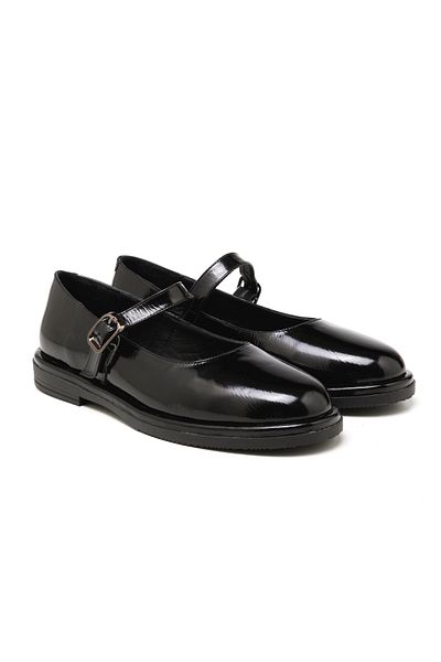 John May Sandale pentru femei / fete - RC-25Y-001-R40206 John May 295 - Piele lacuita neagra