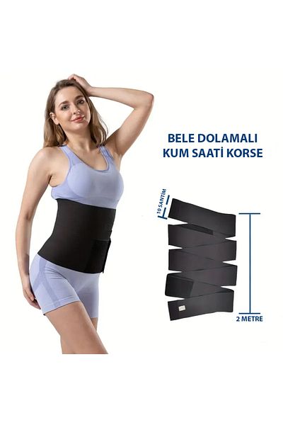 Sh Mağazacılık 2m Wrap Waist and Waist Wrap Unisex Hourglass Body Corset