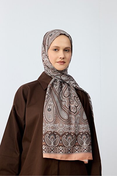 MİRSOY SCARF Etnik Desen Şal Mina Desen-Somon