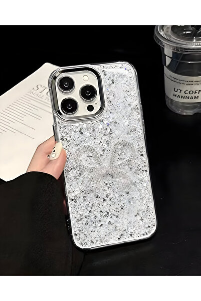 HYPERSOFT Iphone 12 (6.1 inç) Uyumlu Simli Kabartma Figürlü Parlak Epoksi Lux...