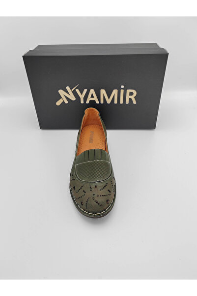 nyamir Deri Komfort Babet  Lazer Desen K335-1