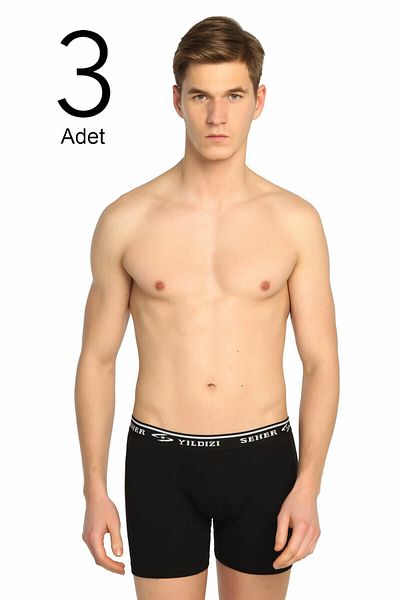 ENTAHA Ανδρικό μαύρο 3 πακέτο Lycra Boxer