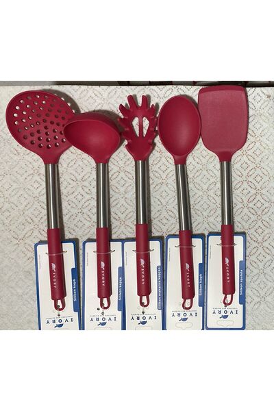 IVORY 5 Lİ  Çelik Saplı Kepçe SETİ