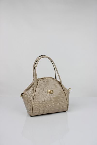 mossi Mink Crocodile Skin Look Black Women's Hand and Shoulder Bag