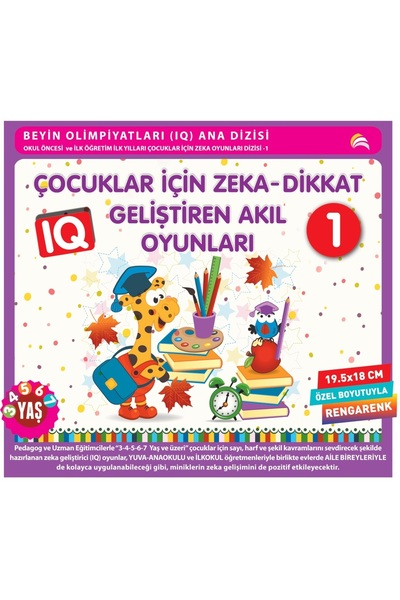 Genel Markalar ÇOCUKLAR İÇİN  ZEKA - DİKKAT GELİŞTİREN  AKIL OYUNLARI 1 (3-4-...