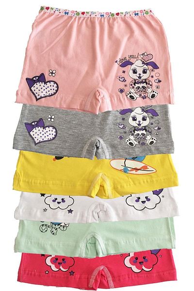 KEYAL Passion Underwear Girl's Colorful Lycra Cotton Boxer Briefs 6 Pack