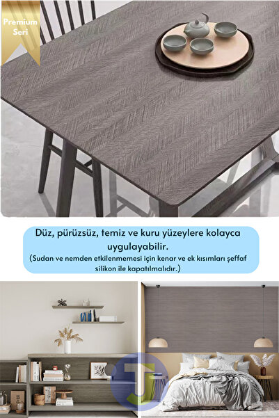 Technojet Kendinden Yapışkanlı Dokulu Balıksırtı Desen Premium Mutfak Duvar Dolap Kaplama 60cmX100cm