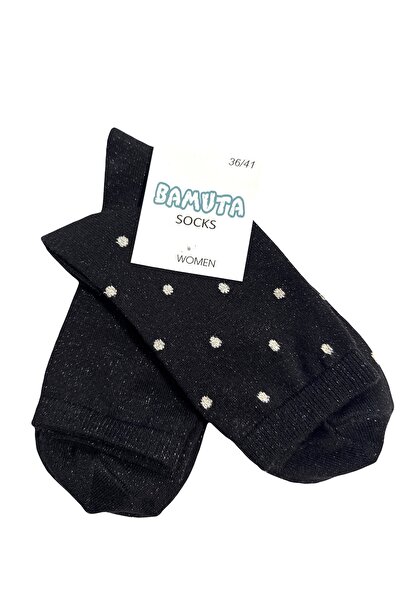 Bamuta Simli siyah Soket Çorap 2 li
