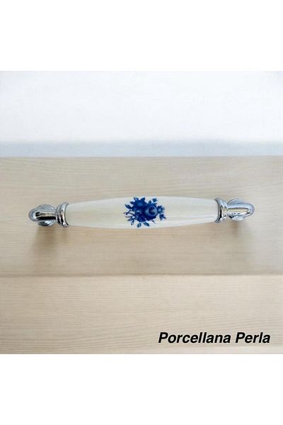 Porcellana Perla (9,6cm)-Porcelain Cover Cabinet Drawer Kitchen Bathroom Furniture Handle Handle Kulb Kulb-Yakut96Mm-Stk3348