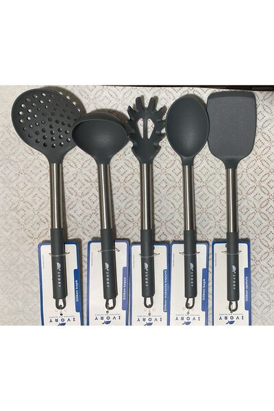 IVORY 5 Lİ  Çelik Saplı Kepçe SETİ