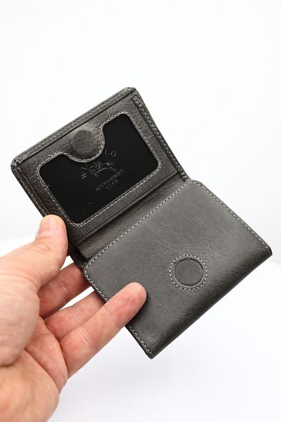 willpolo Genuine Calf Leather Fold Magnet Crazy Gray Men's Wallet Women's Wallet