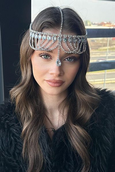 TAKIŞTIR إكسسوار حجري فضي اللون مفصل