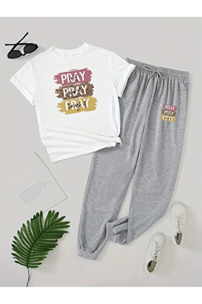 Frisson Κομψό καλοκαιρινό αθλητικό σετ - Σετ μπλουζάκι και παντελόνι με κορδό...