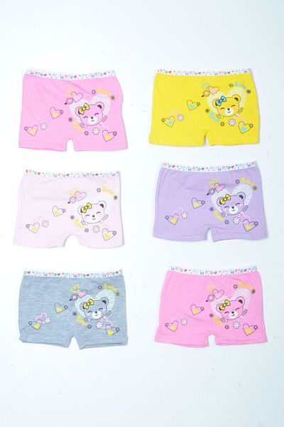 KEYAL Tutku Girl's Boxer Yellow Panties 0181 Pack of 6