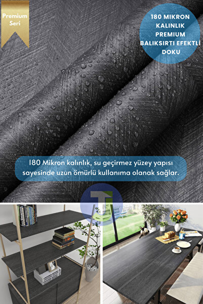 Technojet Kendinden Yapışkanlı Dokulu Balıksırtı Desen Premium Mutfak Duvar Dolap Kaplama 60cmX500cm