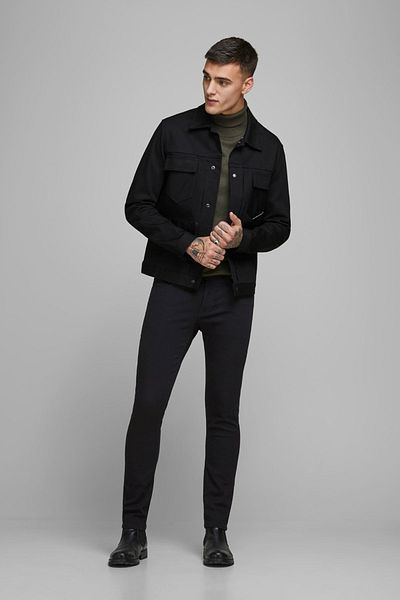 Jack & Jones Μαύρο Slim Fit Ανδρικό Jean Παντελόνι - Jjigglenn 12152346