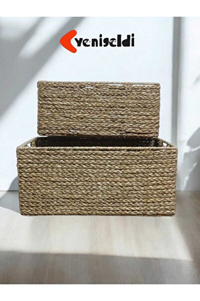 Yenigeldi Правоъгълна плетена кошница от 2 бр. - Нова 2400252