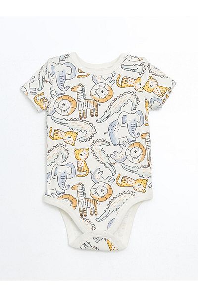 LC Waikiki LCW baby Crew Neck Printed Baby Boy Snap Body 2-Piece