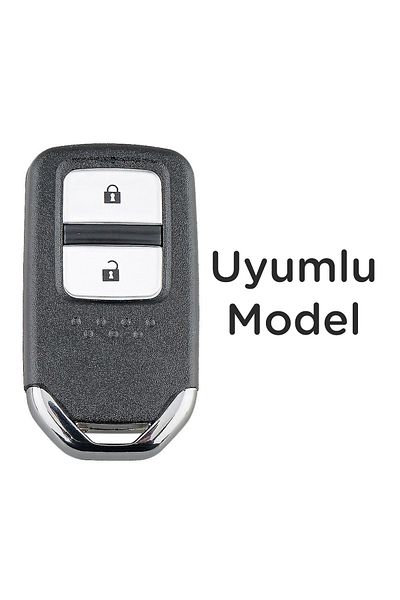 Luxe Aksesuarr Honda Hrv City Crv Smart Compatible 2 Button Silicone Key Protection Case - Nano Coating - Black Color