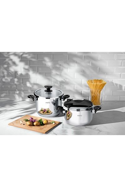 Nehir Silver Matic 4 Piece Pressure Cooker Set
