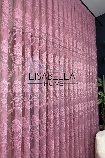LisabellaHome Pink Dream Tulle Curtain 1X2 Pleated