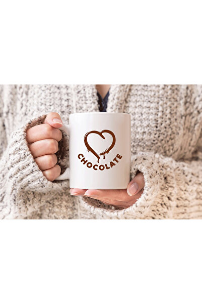 MODA كوب بورسلين هدية مطبوع عليه شوكولاتة الشوكولاتة