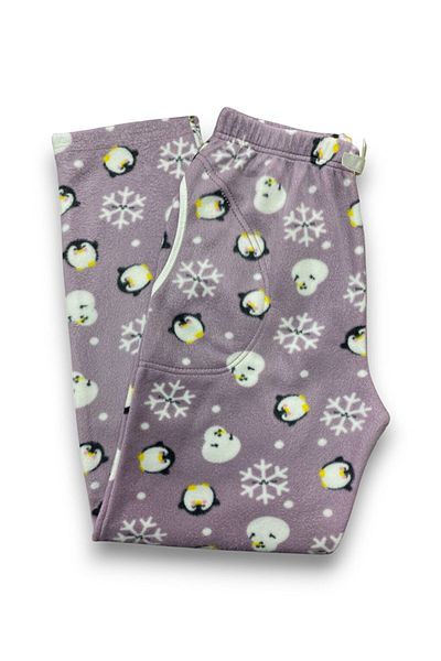 FORMO Γυναικείο Μωβ Penguin Fleece Τσέπη Χειμερινό Χοντρό Ποιοτικό Πυτζάμα