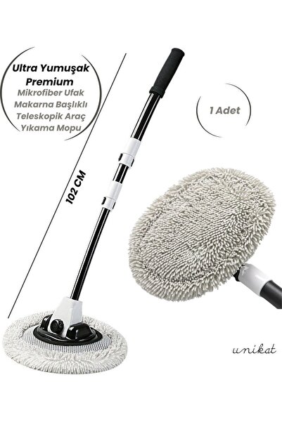 UNIKAT Ultra Yumuşak Premium Mikrofiber Ufak Makarna Başlıklı Teleskopik Araç...