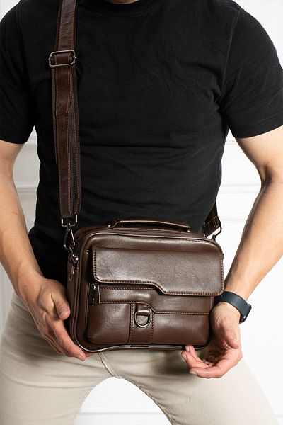 NahitaTyana Genuine Leather Men's Handbag, Shoulder Bag, Crossbody Bag, Briefcase