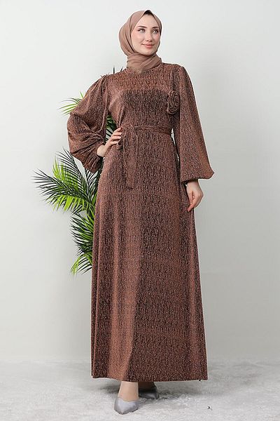 GİZ AGİYİM Χάλκινο Χρώμα Miray Hijab Φόρεμα