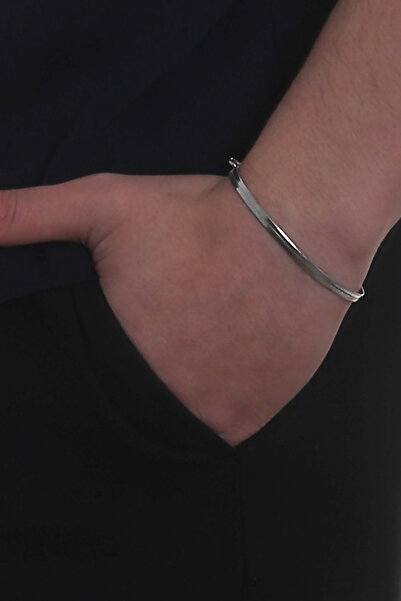 LABALABA Men's Italian Model Flat Scrunch Steel Chain Snake Bracelet