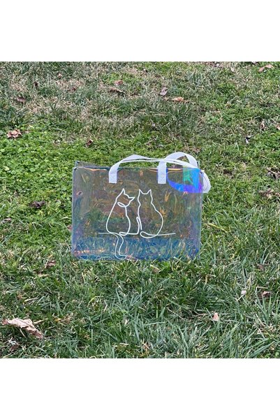 Beach Time Hologram Pvc Printed Beach Bag